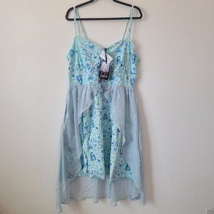 Her Universe Corpse Bride Emily Sleeveless Hi Low Dress Plus Size 1X Blue